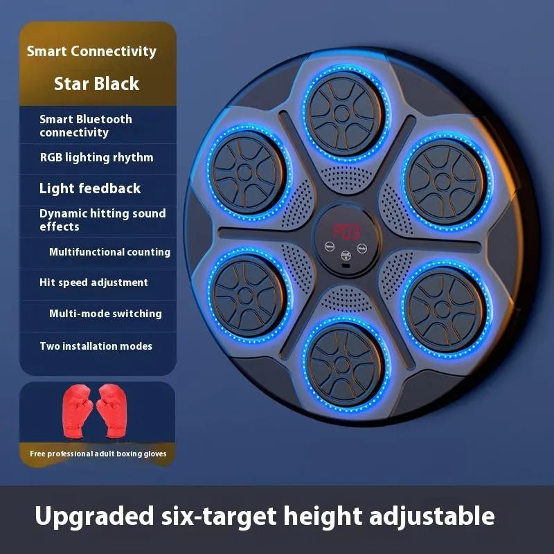Music Boxing Machine Household with RGB Light Bluetooth-Compatible Adults Mode Speed Adjustable for Indoor Kickboxing Karate Fitness Home