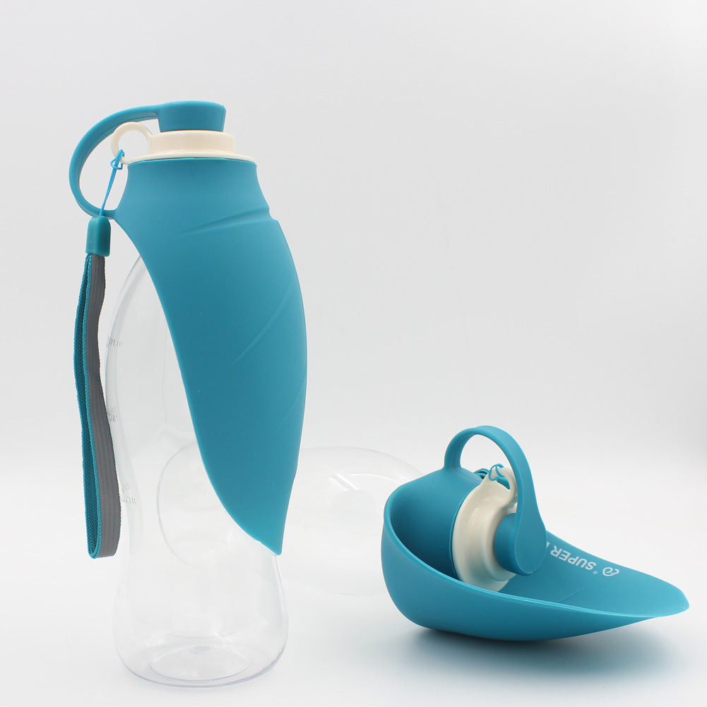 Portable Pet Water Dispenser Feeder Leak Proof with Drinking Cup Dish Bowl Dog Water Bottle